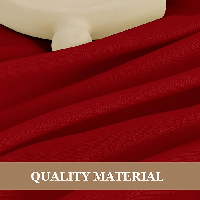 Fitable 6 Pack Red Round Tablecloths - 120 Inches in Diameter - Stain Resistant and Washable Table Clothes, Polyester Fabric Table Covers for Wedding, Party, Banquet, Formal Events
