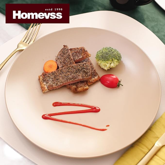 Stoneware Two-Tone Colors Life 16pc Dinner Set, Outside Shiny Black + Inside Matte Glaze Warm Beige