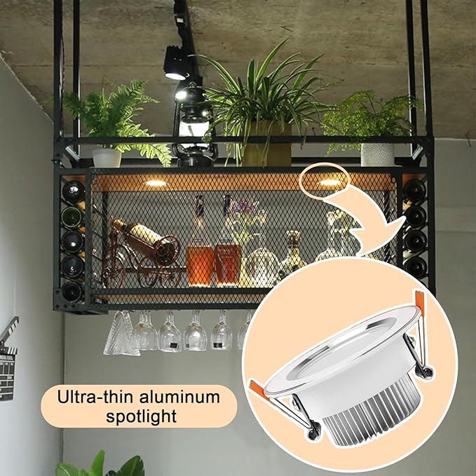 55.1in Wall Mounted Wine Racks, Hanging Wine Rack, Large Capacity Wine Holder, Can Hanging Or Wall Mounted, Simple Type with Light Wine Rack for Bar, Restaurant, Indoor (BLACK, 55.1 * 11.8 * 21.6in)
