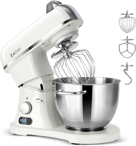 ZACME 8.4QT Commercial Stand Mixer 800W with Aluminum Die Casting Meets the Standard of NSF/ANSI 8-2023, Mixers Kitchen Electric Stand Mixer with Stainless Steel 8L Bowl, Dough Hook, Whisk and Beater