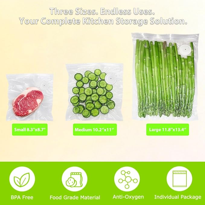 MOMODA Sous Vide Cooking Bags - Set of 10 | BPA-Free Reusable Vacuum Seal Bags (10 Medium)