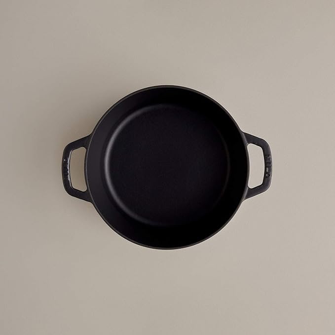 Milo by Kana 3.5-quart Enameled Cast Iron Dutch Oven with Lid | Premium Casserole Cooking Pot | Enamel Coating Inside and Out | Oven Safe and Dishwasher Friendly (Black with Gold Knob)