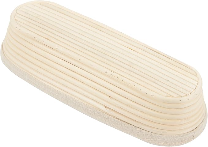 ANPHSIN 13" Banneton Bread Proofing Basket - Sourdough Basket Loaf Brotform, Oval Dough Rising Bowl with Liner for Homemade Bread Making Baking Supplies Gifts
