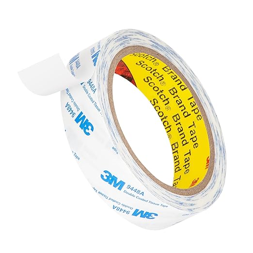 3M Double Sided Tape 1"횞32.8Ft 1 Pack 9448A Double Coated Tissue Tape Adhesive Sticky Tape Translucent Removable for Foam Art Craft Nameplate Bonding