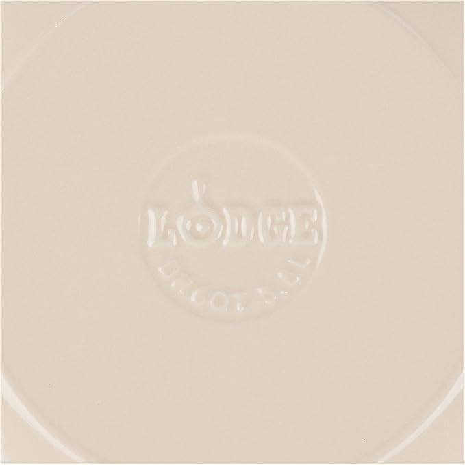 Lodge 6 Quart Enameled Cast Iron Dutch Oven with Lid ??Dual Handles ??Oven Safe up to 500째 F or on Stovetop - Use to Marinate, Cook, Bake, Refrigerate and Serve ??Sandalwood