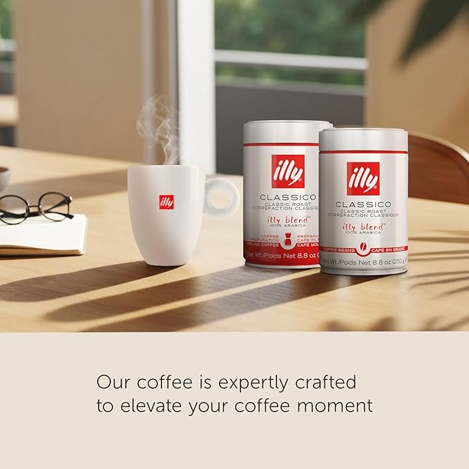 illy Whole Bean Coffee - Perfectly Roasted ??Costa Rica Medium Roast - with Notes of Honey, Vanilla & Citrus - 100% Arabica Beans - No Preservatives ??8.8 Ounce