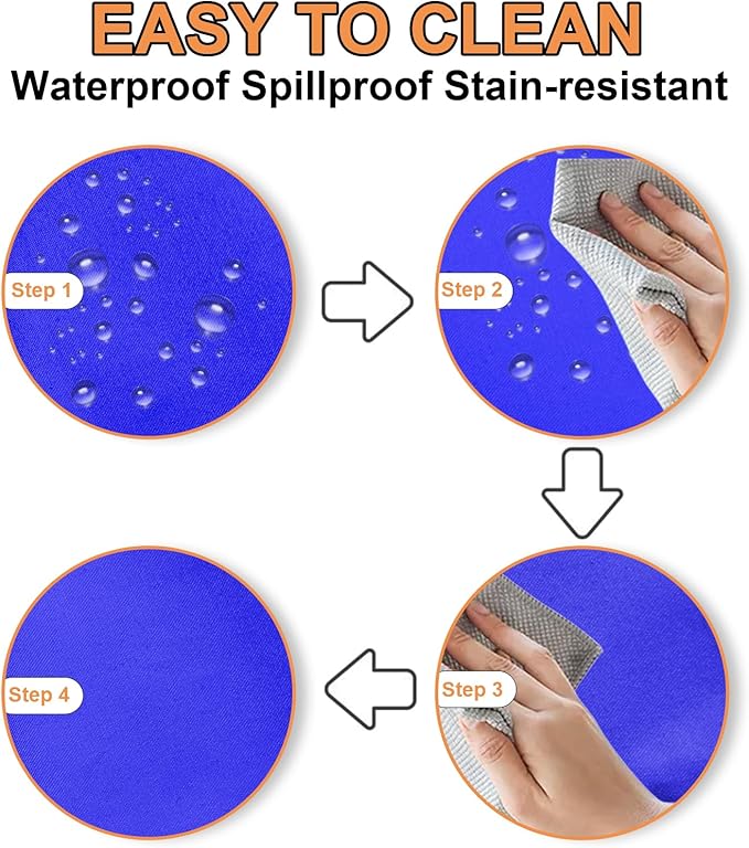 TWINPRET Rectangle Tablecloth 60 x 126 Inch, Blue Waterproof Washable Polyester Table Cloth - Stain & Oil Resistant Rectangular Table Cover for Banquet & Party (Fits 8 Foot Tables) [2 Pack]