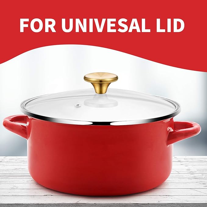 Hotop 4 Sets Dutch Oven Knob Stainless Steel Replacement Knob Pot Lid Handle Compatible with Le Creuset, Aldi, Lodge and Other Enameled Cast-Iron Dutch Oven (Gold)
