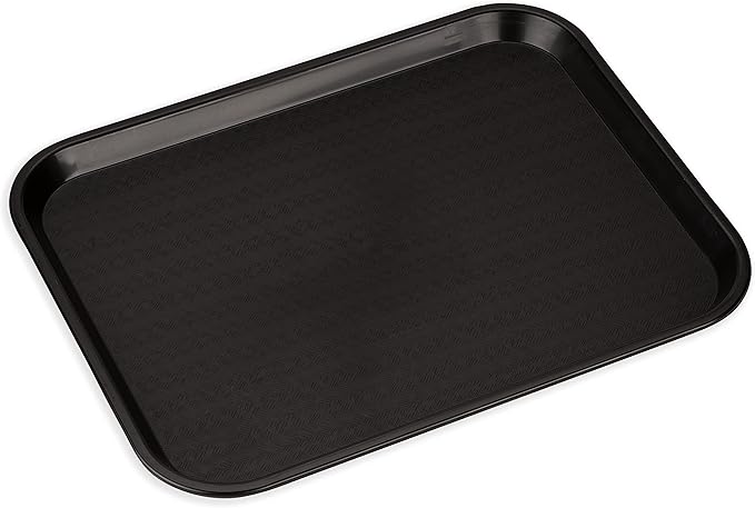 Carlisle FoodService Products Cafe Plastic Fast Food Tray, 14" x 18", Black (Pack of 2)