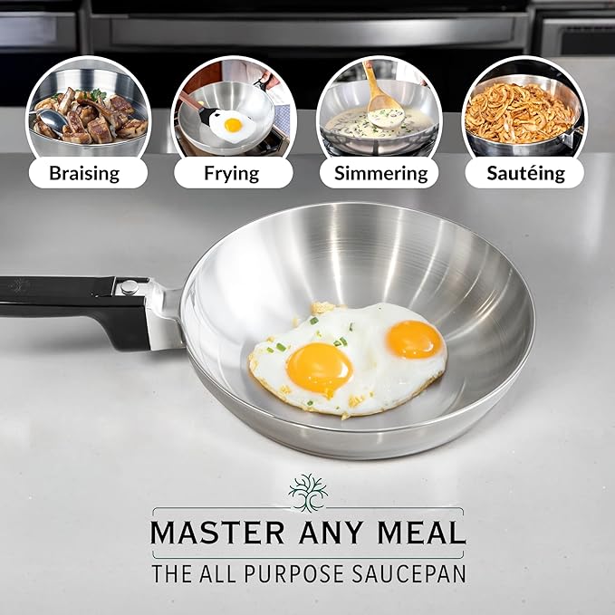 Chef Skillet ??Quick & Even Heat Distribution ??Lightweight Cast Aluminum Frying Pan ??No Seasoning Required ??PFOA & PTFE Free ??Oven Safe Up to 350째F ??Classic Vintage Design (13 Inch)