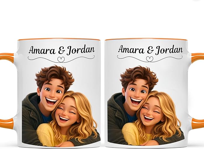 Custom Photo Coffee Mugs, Personalized Cartoon Portrait Mug From Photo, Personalized Mugs Couple With Multiple Styles Colors, Gifts Valentine Wedding Birthday Husband, Her, Him, Women