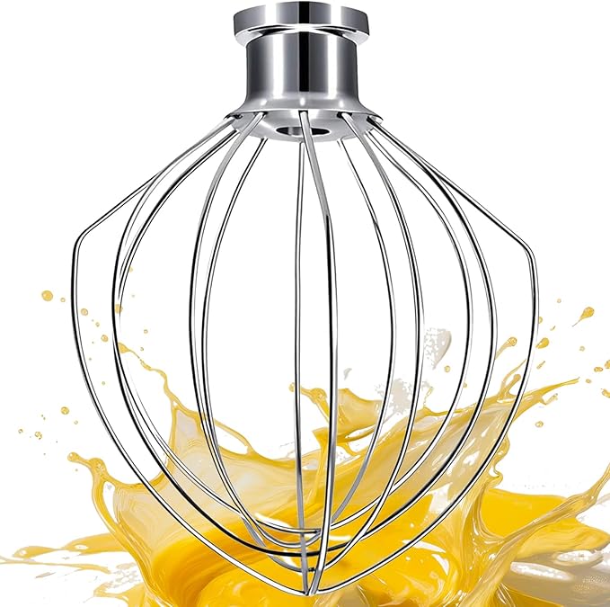 NewlyArt Whisk Attachment Fits KitchenAid, 6 Wire Whip for 4.5 5 Quart KitchenAid Tilt-Head Stand Mixer竊똊45WW Kitchen Aid Accessories and Attachments, Stainless Steel Wires + Aluminum Hub