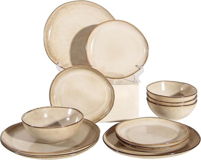 Decosignature 12-Piece Stoneware Dinnerware Set for 4 (Cream)