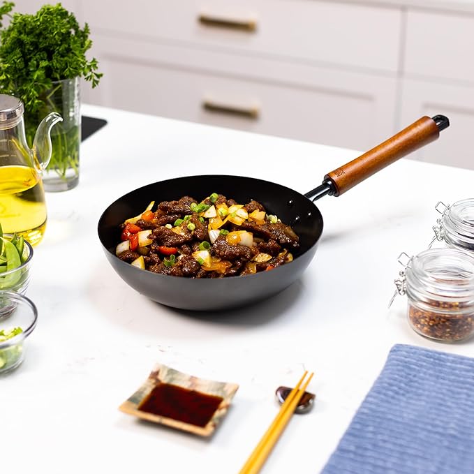 Joyce Chen Classic Series 9.5-Inch Ceramic Nonstick Carbon Steel Stir Fry Pan