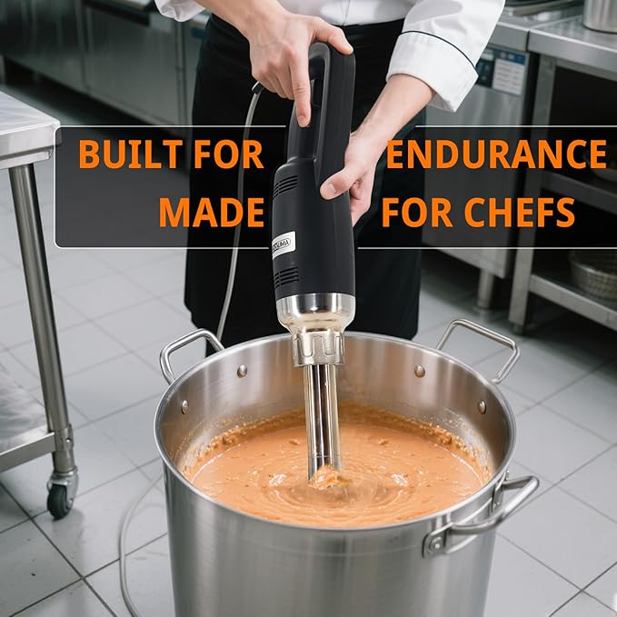 COOLUMA Commercial Immersion Blender, 500W Heavy Huty Hand Blender, With 20 Inch Detachable Shaft, 48 Gallons Capacity, Professional Industrial Grade Commercial Hand Mixer.