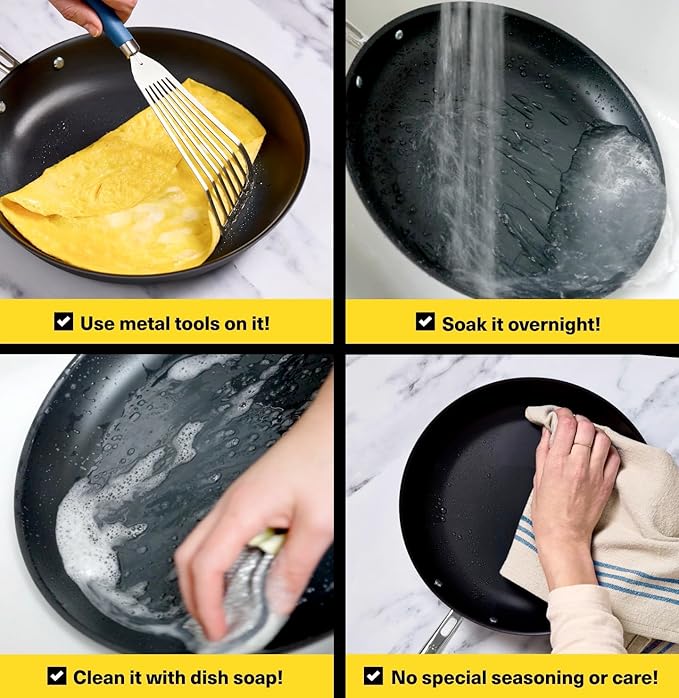 Misen Carbon Nonstick??Frying Pan ??Carbon Steel Pan, Naturally Nonstick No-Coating Surface, Ultra-Durable & Oven-Safe, Induction & Gas Compatible - 8 Inch