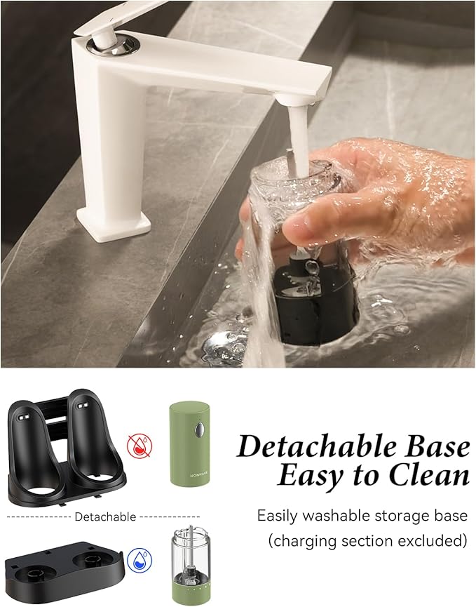 Electric Salt and Pepper Grinder Set - Automatic Refillable Salt and Pepper Grinders with Charging Base & LED Light, 6-Level Adjustable Coarseness with External Dial, Ideal Kitchen Gadget竊똆reen