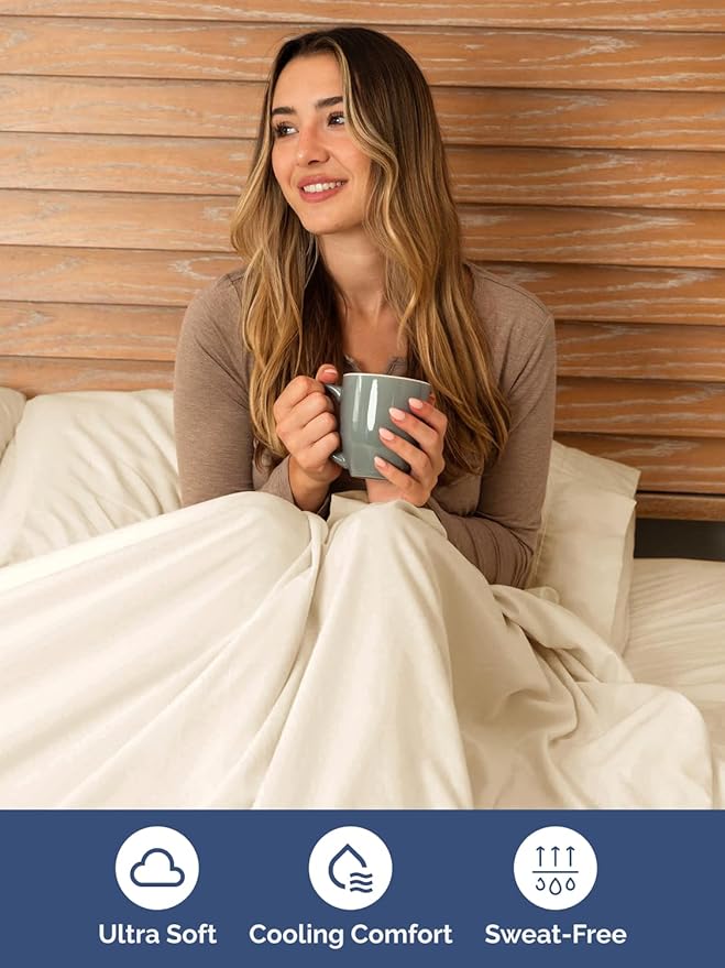 Extra Deep Pocket King Sheets - 4 Piece Breathable & Cooling Bed Sheets - Hotel Luxury Bed Sheet Set - Soft, Wrinkle Free & Comfy - Easily Fits Extra Deep Mattresses - Deep Pocket Off White Sheets Set