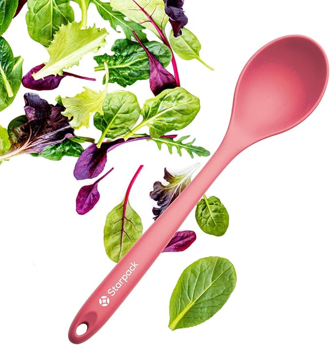 Starpack 'Winning Serve' XL Premium Silicone Serving Spoon (13.5") - Large Silicone Spoon for Cooking High Heat Resistant to 600째F - LFGB Grade Nonstick Mixing Spoons - Large Rubber Serving Spoons