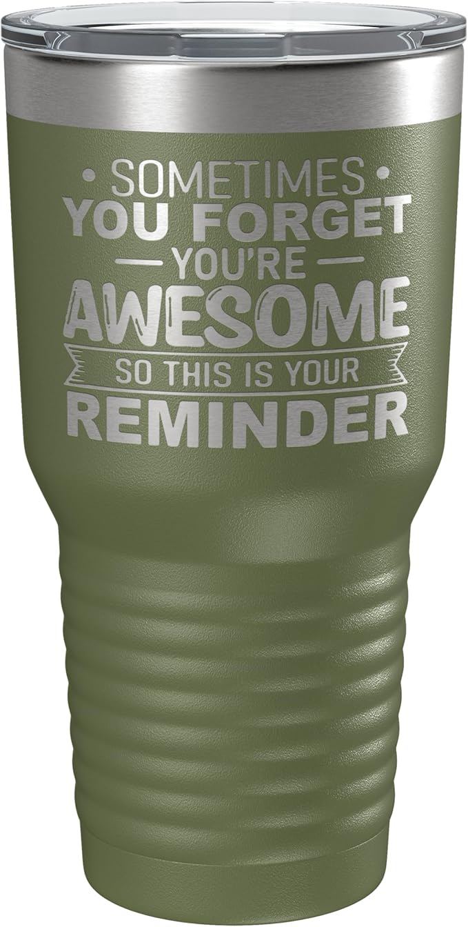 Spotted Dog Company Inspirational Tumbler, Inspirational Gifts for Men Dad Father Wife Sister Women, Birthday For Him Her, You?셱e Awesome Tumbler, Teacher Coworker Gifts 30oz Olive