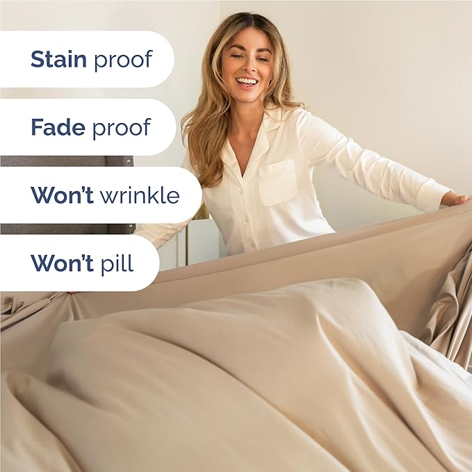 Full 6 Piece Sheet Set - Cooling & Breathable Bed Sheets - Hotel Luxury Bed Sheets for Women, Men, Kids & Teens - Comfy Bedding with Deep Pockets & Easy Fit - Soft and Wrinkle Free - Full Cream Sheets