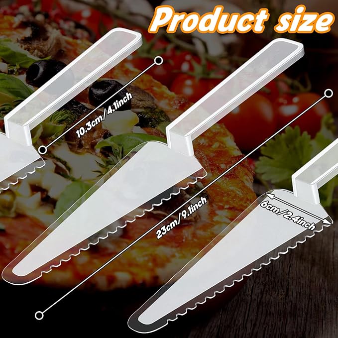 Suclain Disposable Cake Cutter 9.1 Inch Plastic Cake Server Cutting Plastic Spatula Knives Pie Pizza Pastry Slicer Serving Utensils for Kitchen Wedding(Clear,16 Pieces)
