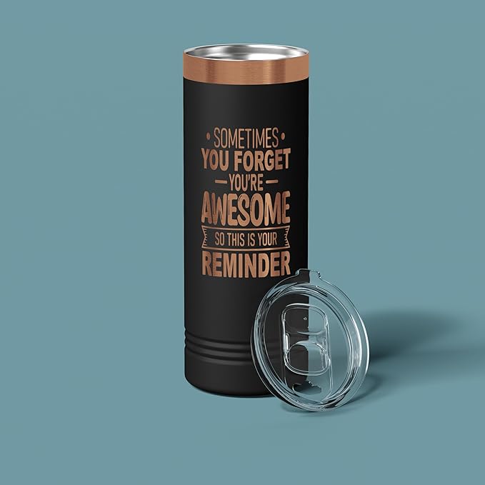 Spotted Dog Company Inspirational Tumbler, Inspirational Gifts for Men Dad Father Wife Sister Women, Birthday For Him Her, You?셱e Awesome Tumbler, Teacher Coworker Gifts 22oz Black Copper