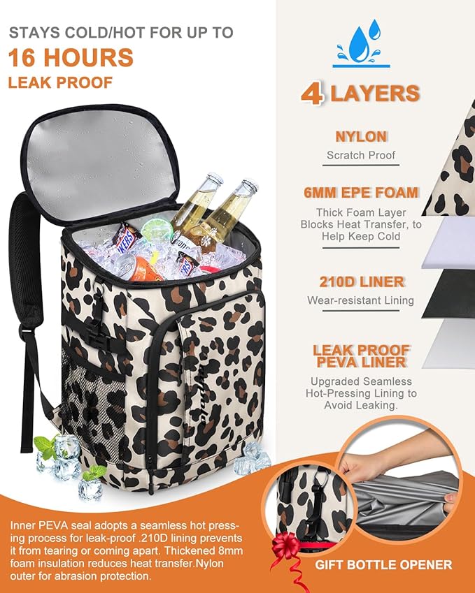 Capolo Cooler Backpack Insulated Waterproof for Women Men,36/45 Cans Lunch Backpack Coolers Leak Proof Soft Cooler Bag Ice Chest for Camping Beach