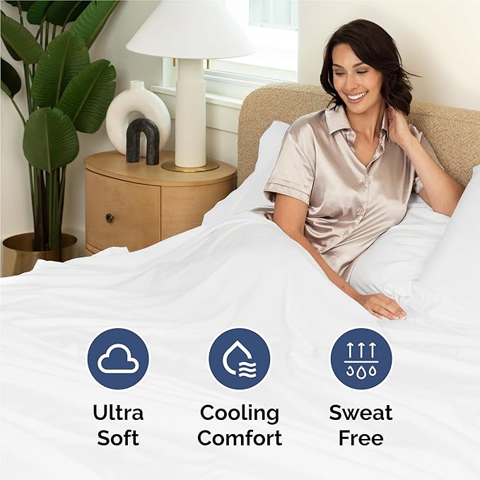 Full 6 Piece Sheet Set - Cooling & Breathable Bed Sheets - Hotel Luxury Bed Sheets for Women, Men, Kids & Teens - Comfy Bedding with Deep Pockets & Easy Fit - Soft and Wrinkle Free - Full White Sheets