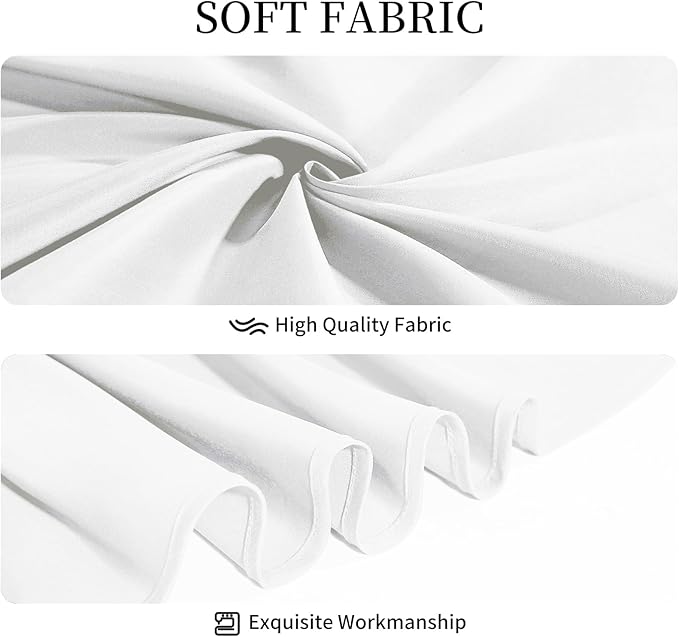 Easy-Going 6 Pack White Tablecloths 90x132 Inch for 8 Ft Rectangle Table, Washable Polyester Waterproof Stain Resistant Table Cloth, Decorative Table Cover for Kitchen, Dining Tables, Events