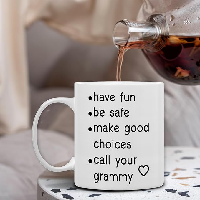 QASHWEY Funny Call Your Grammy Coffee Mug, College Freshmen Students Graduation Gift, Call Your Dad Coffee Cups Ceramic 11 Ounce, College Gift Tea Mug Cup, Gifts for College Freshmen Grandkids