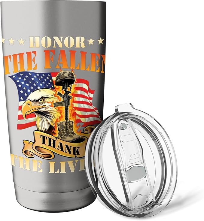 Honor The Fallen Thank The Living - Patriotic Memorial Day Stainless Steel Insulated Tumbler