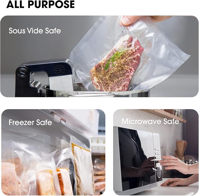 6" x 150' Vacuum Sealer Bags for Food Saver, with Cutter Dispenser, Commercial Grade Vacuum Sealer Rolls for Custom Sizing, BPA-Free, Ideal for Sous Vide Cooking, Meal Prep and Storage