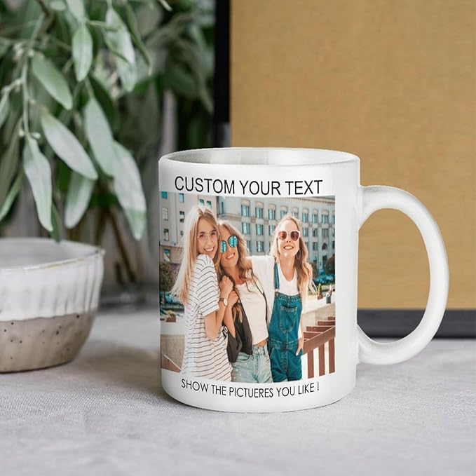 Custom Mug with Picture Logo Text Personalized Coffee Mug White ceramic mug Photo Mugs With Names Gifts for Men Women