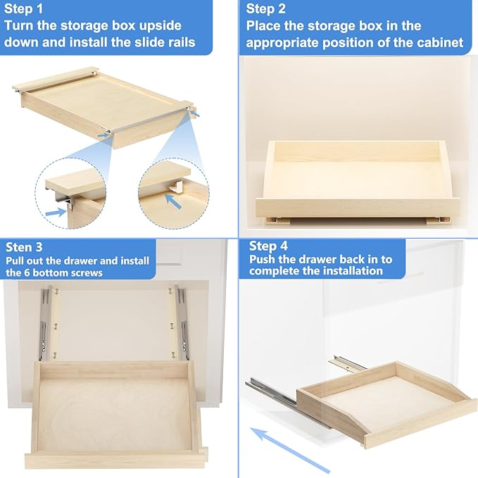 LOVMOR Single Pull Out Organizer 16쩍?쓂 x 21?쒭, Soft Close Slide Out Drawer Storage Shelves for Kitchen, Wood Cabinet Shelf Pull-Out Organizer Storage for Base Cabinet