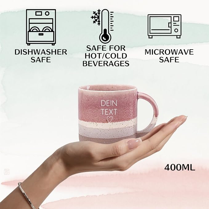 Personalized Engraved Ceramic Coffee Mug, Customized Mugs with Name & Logo for Family Dad Mom Engraved Tea Cup for Travel, Microwave Dishwasher, Unique Design Bithday Gift for Teacher Couples