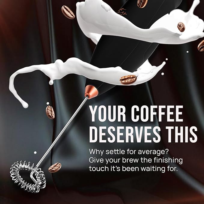 Zulay Kitchen Executive Series Luxury Gift Milk Frother with 4 Duracell Batteries ??Handheld Electric Foam Maker for Coffee, Lattes & Hot Chocolate ??Deluxe Finish, Ultimate Gift for Coffee Lovers