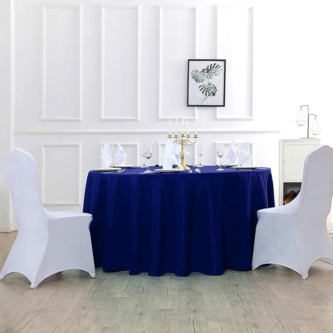 Cupuamon 60 inch Round Tablecloth Washable Polyester Table Cloth Decorative Table Cover for Wedding Party Dining Banquet（60 inch,Royal Blue）