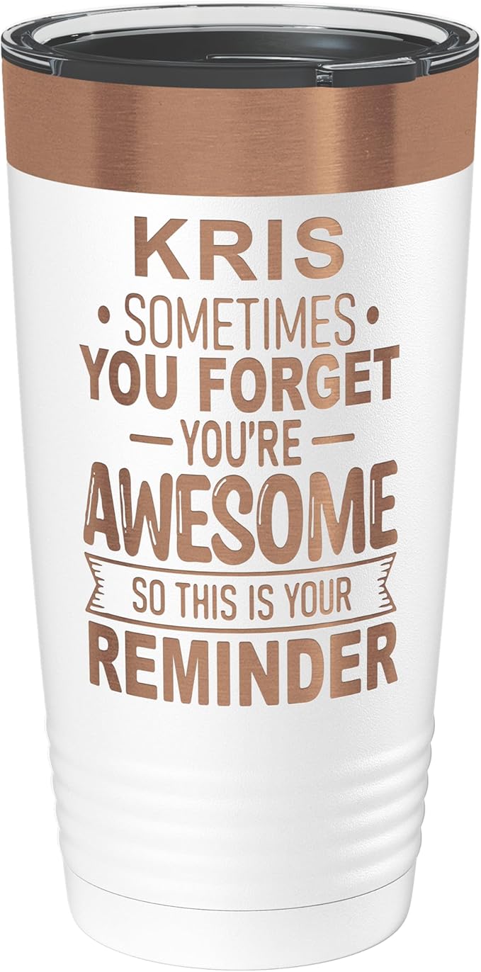Personalized Inspirational Tumbler, Inspirational Gifts for Men Dad Father Wife Sister Women, Custom Birthday For Him Her, Customized You?셱e Awesome Tumbler, Teacher Coworker 20oz White Copper