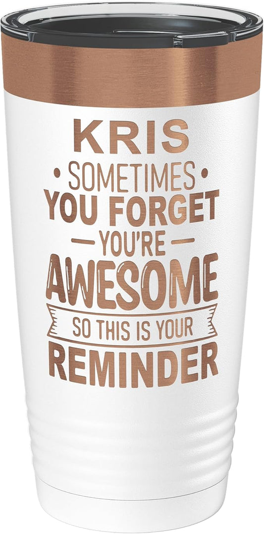 Personalized Inspirational Tumbler, Inspirational Gifts for Men Dad Father Wife Sister Women, Custom Birthday For Him Her, Customized You?셱e Awesome Tumbler, Teacher Coworker 20oz White Copper