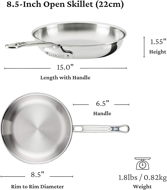 Hestan ProBond Luxe 5-Piece Professional Clad Stainless Steel Cookware Set