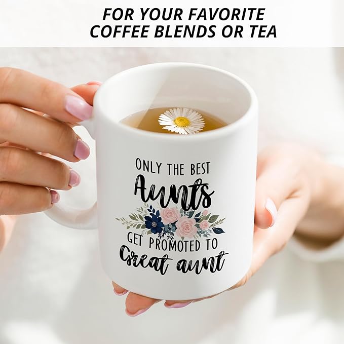 Promoted to Great Aunt Mug, Great Aunt Coffee Cups Ceramic, Great Aunt Coffee Mug, Great Aunt Gifts, Gifts for Great Aunt, Great Aunt Coffee Mug Gifts for Promoted to Great Aunt