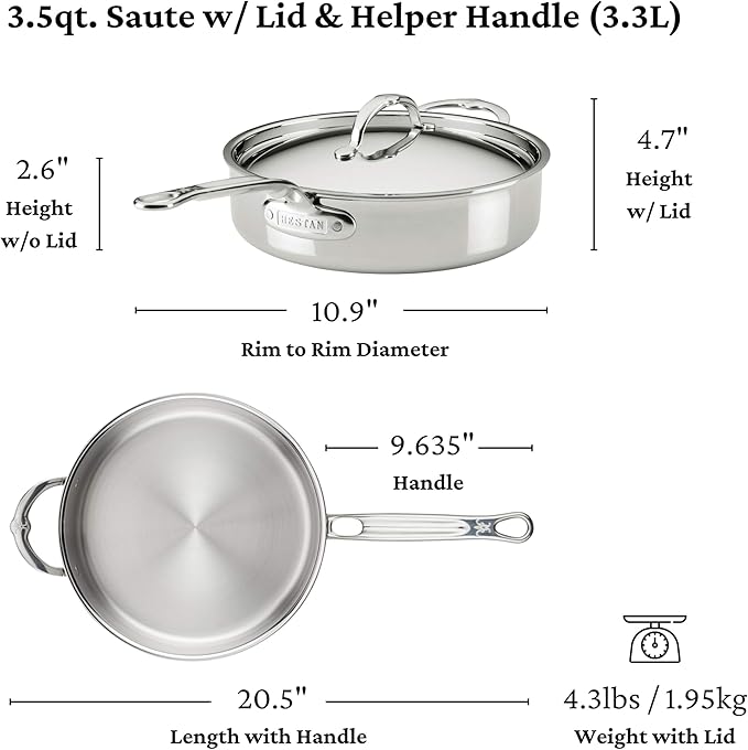 Hestan ProBond Luxe 5-Piece Professional Clad Stainless Steel Cookware Set