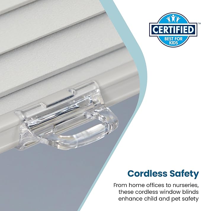 BlindsAvenue Cellular Honeycomb Cordless Shade, 9/16" Single Cell, Light Filtering, White Dove, Size: 64" W x 48" H