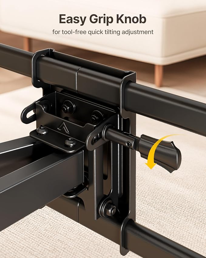 monTEK Heavy Duty TV Wall Mount for 37-90 inch TV up to 165lbs, 4X Load Tested, Full Motion with Dual Articulating Arms, Tool-Free Tilt, Swivel & Extend, VESA 200x100 to 600x400, Fits 12??16" Studs