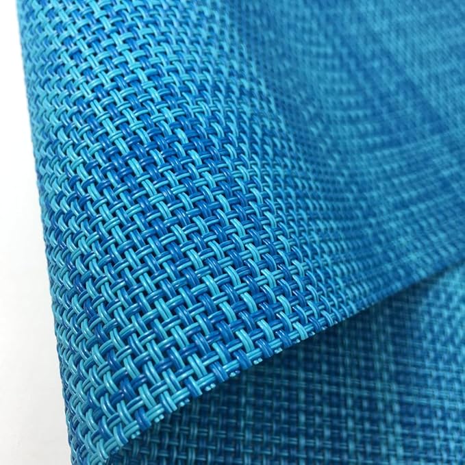 WAZAIGUR Placemats,Easy to Clean Crisscross Woven Vinyl Place Mats Durable Non-Slip Heat Resistant Table Mats,Placemats for Kitchen Table Set of 8,Blue