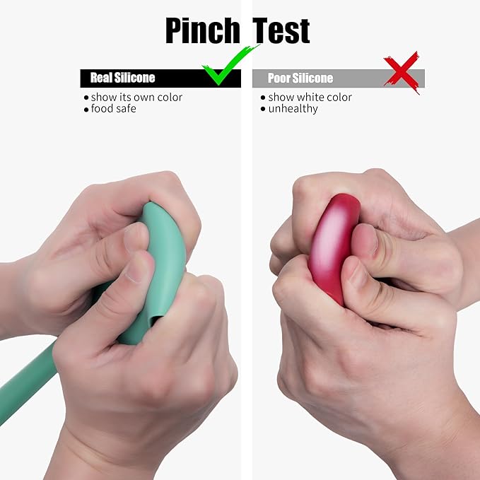 2-Piece Silicone Scraper & Spoon Spatulas: Doosu 600째F Heat Resistant Food Grade BPA Free Rubber Baking Flat Spatula Kitchen Cooking Spoonula for Mixing Scraping Folding Stirring Serving (Aqua Sky)
