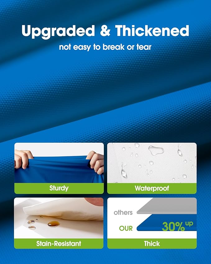 Pureegg Plastic Table Cloth Disposable 12 Pack, 54 x 108 Inch Table Cloths, Graduation Decorations Class of 2025, Graduation Party Tablecloths, Rectangle, Plastic Cover, Leakproof & Sturdy, Blue