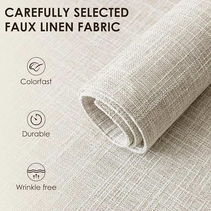 Aironment Placemats Set of 4, Bilayer Thickened Linen Place Mats Heat Resistant Machine Washable Wrinkle Free Carefully Selected Polyester Mats for Kitchen/Dining/Coffee Table (Cream Beige)