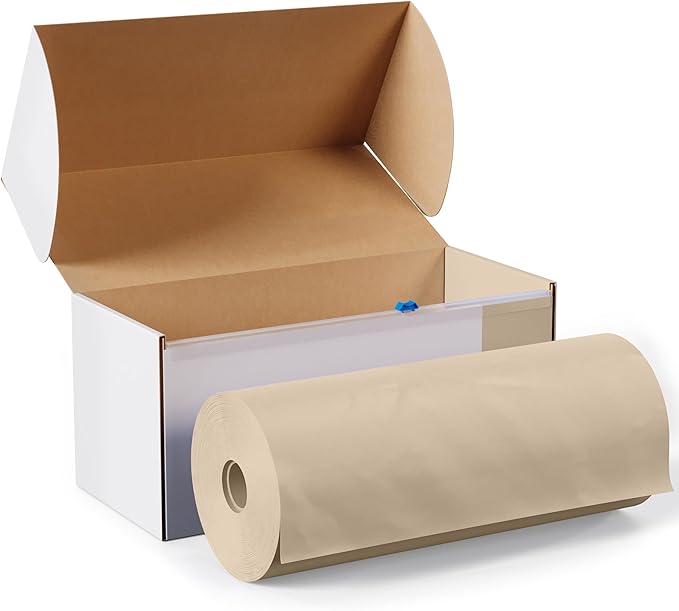 Party Solids 54 Inch X 300 Feet Ivory Plastic Table Cover Roll in A Cut - to - Size Box with Convenient Slide Cutter. Cuts Up to 36 Rectangle 8 Feet Plastic Disposable Tablecloths